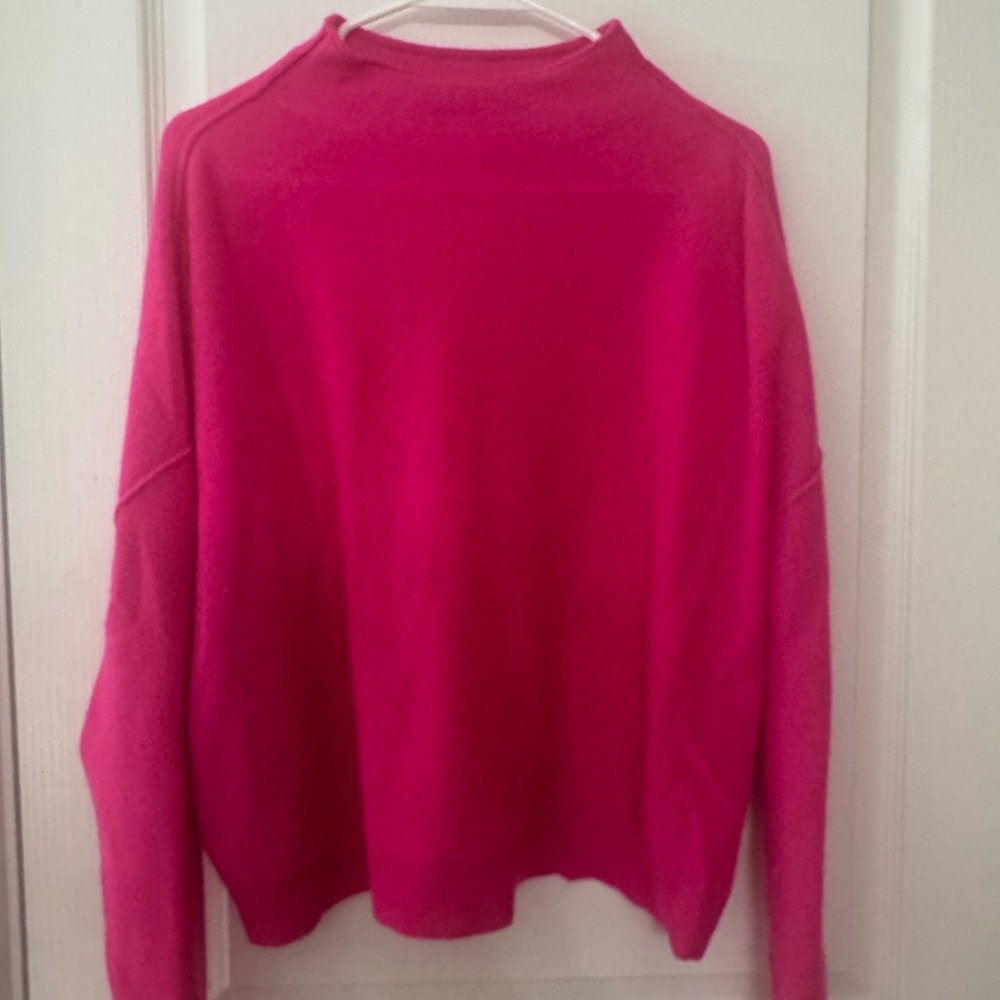 Pilcro Vibrant Pink 100% Cashmere Sweater